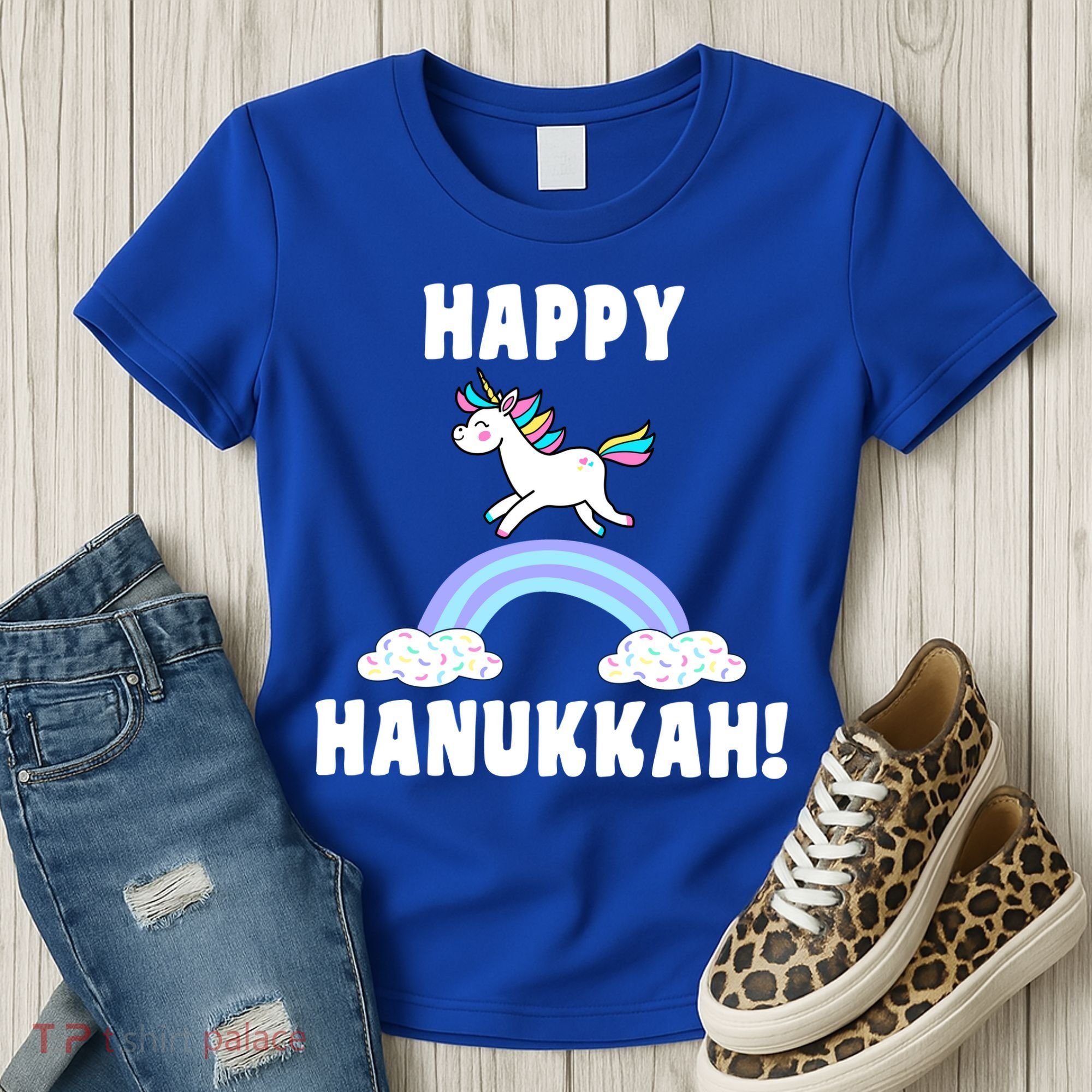 Happy Hanukkah Magic Unicorn Women's T-Shirt