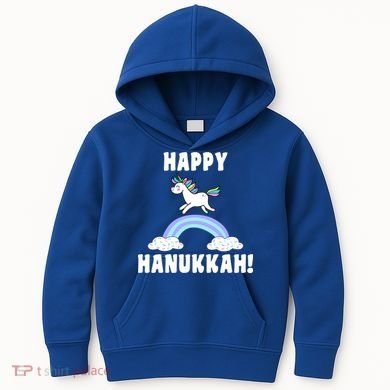 Happy Hanukkah Magic Unicorn Kids Hoodie