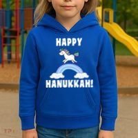 Happy Hanukkah Magic Unicorn Kids Hoodie thumb 3