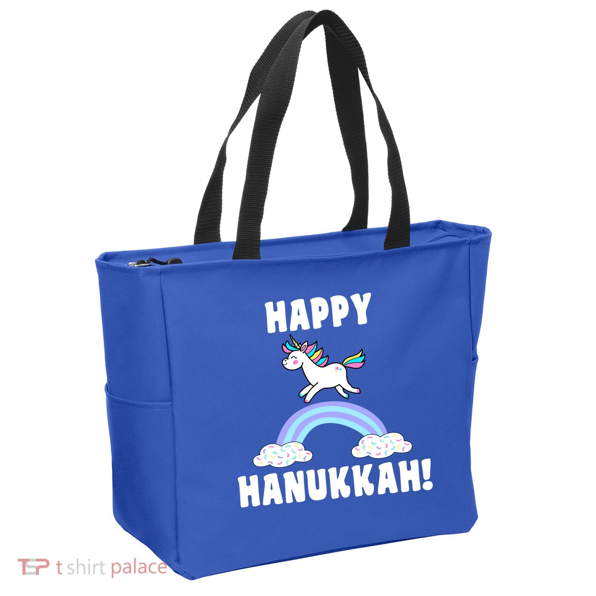 Happy Hanukkah Magic Unicorn Tote Bag