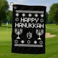 Happy Hanukkah Ugly Golf Towel thumb 1