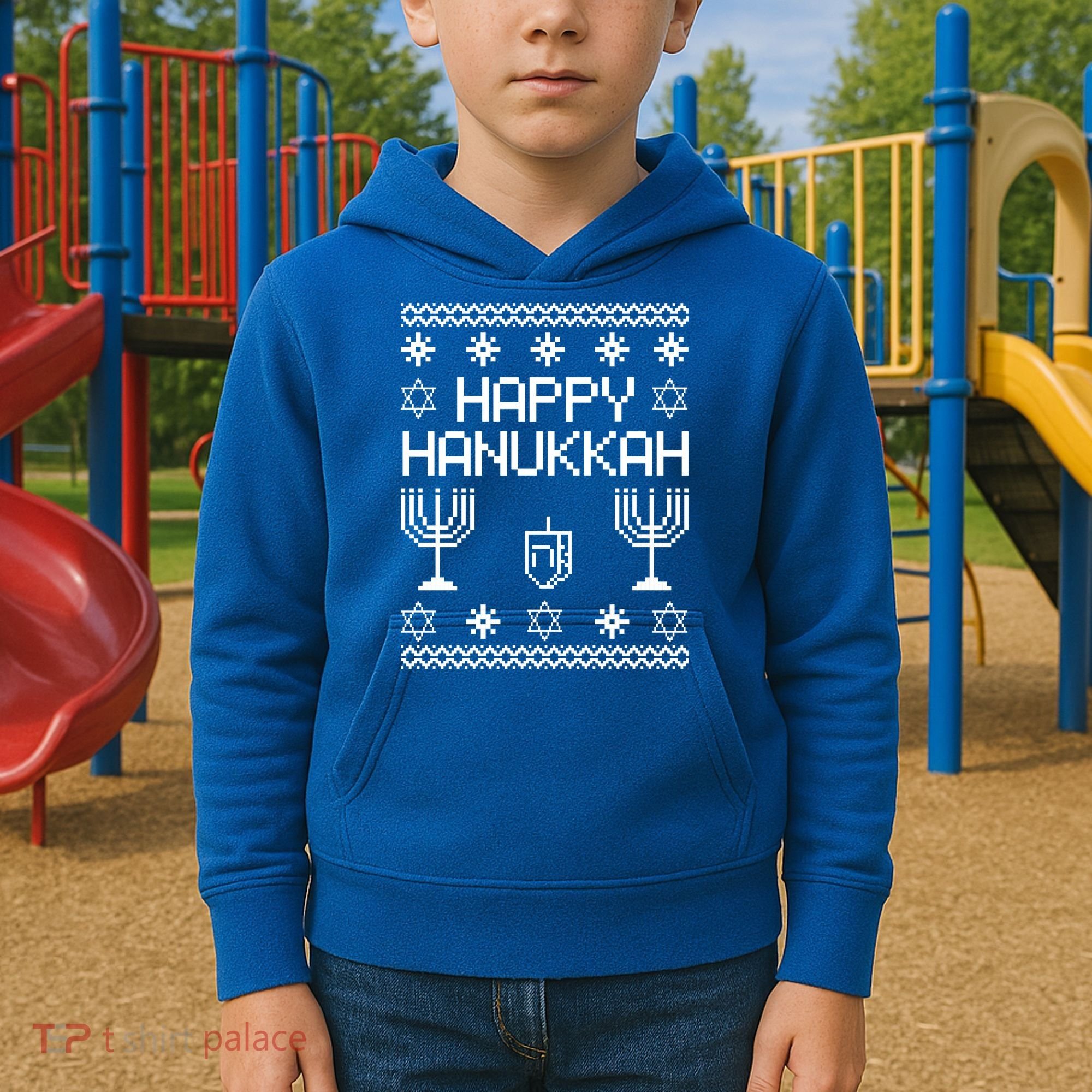 Happy Hanukkah Ugly Kids Hoodie