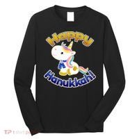Happy Hanukkah Unicorn Long Sleeve Shirt thumb 0