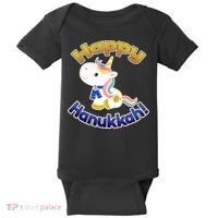 Happy Hanukkah Unicorn Baby Bodysuit thumb 0