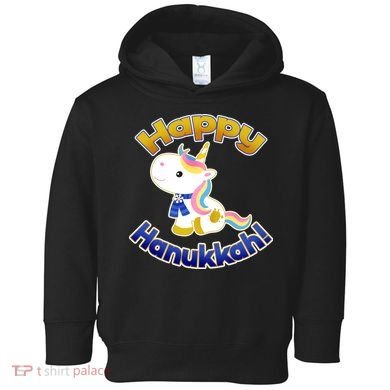 Happy Hanukkah Unicorn Toddler Hoodie
