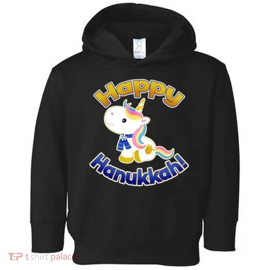 Happy Hanukkah Unicorn Toddler Hoodie