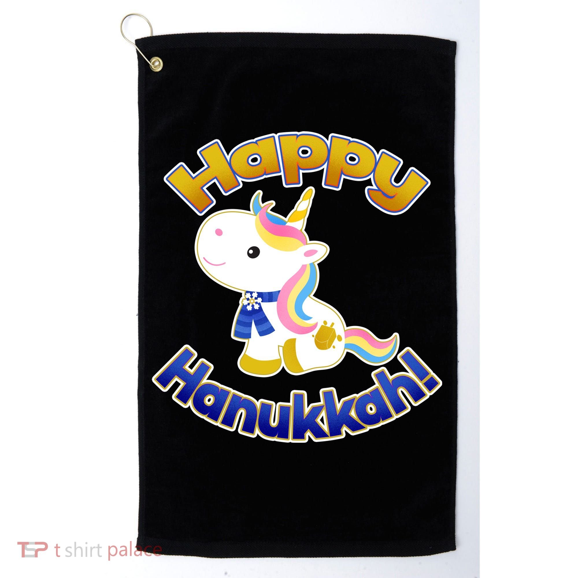 Happy Hanukkah Unicorn Golf Towel