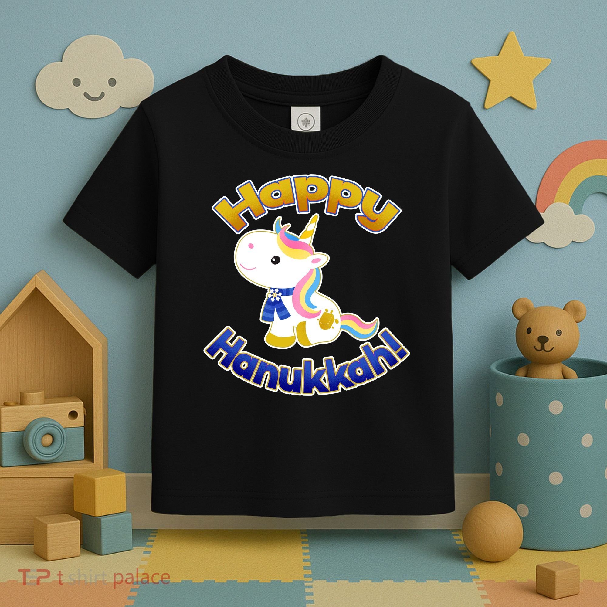 Happy Hanukkah Unicorn Toddler T-Shirt