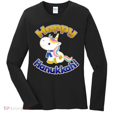 Happy Hanukkah Unicorn Women's Long Sleeve Shirt
