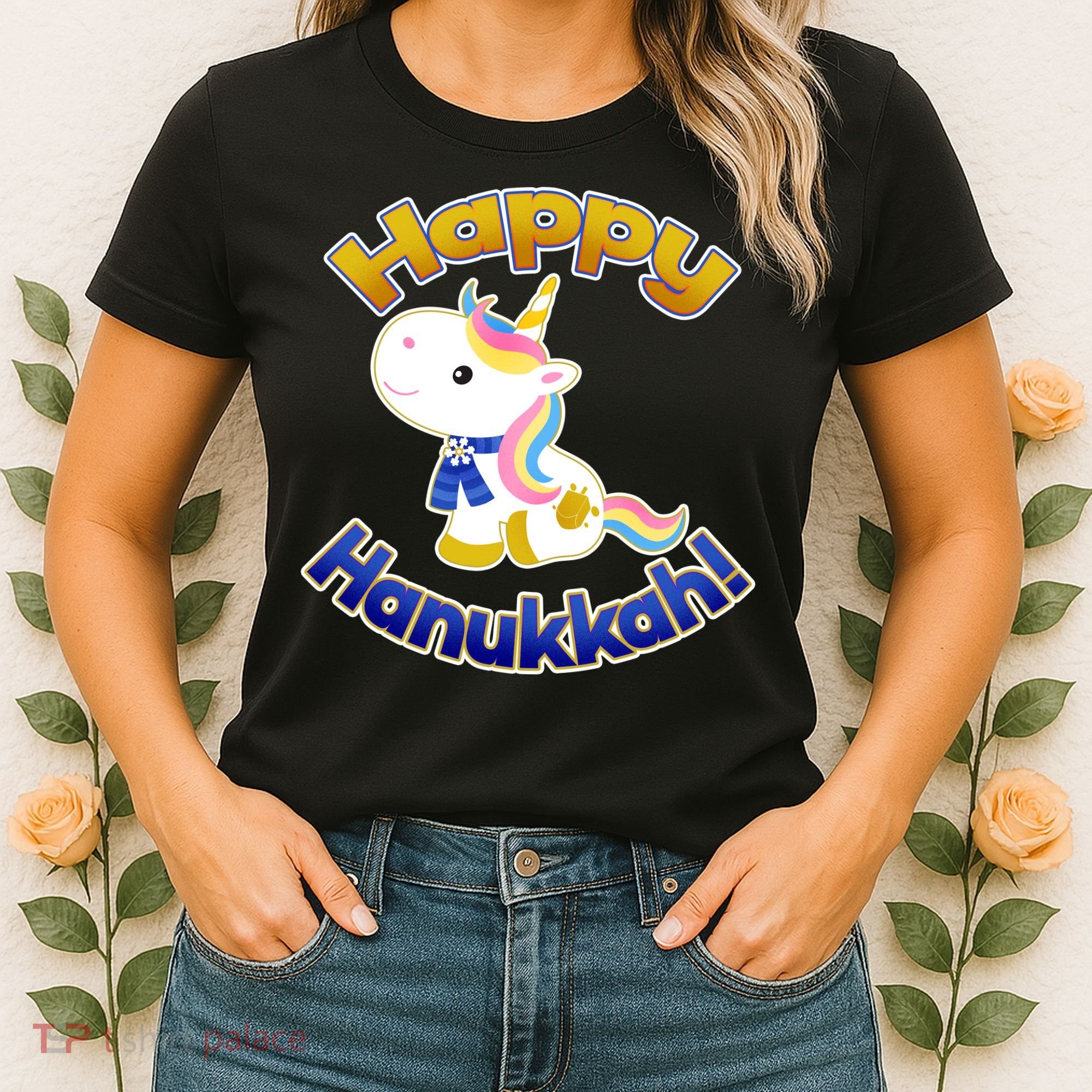 Happy Hanukkah Unicorn Women's T-Shirt