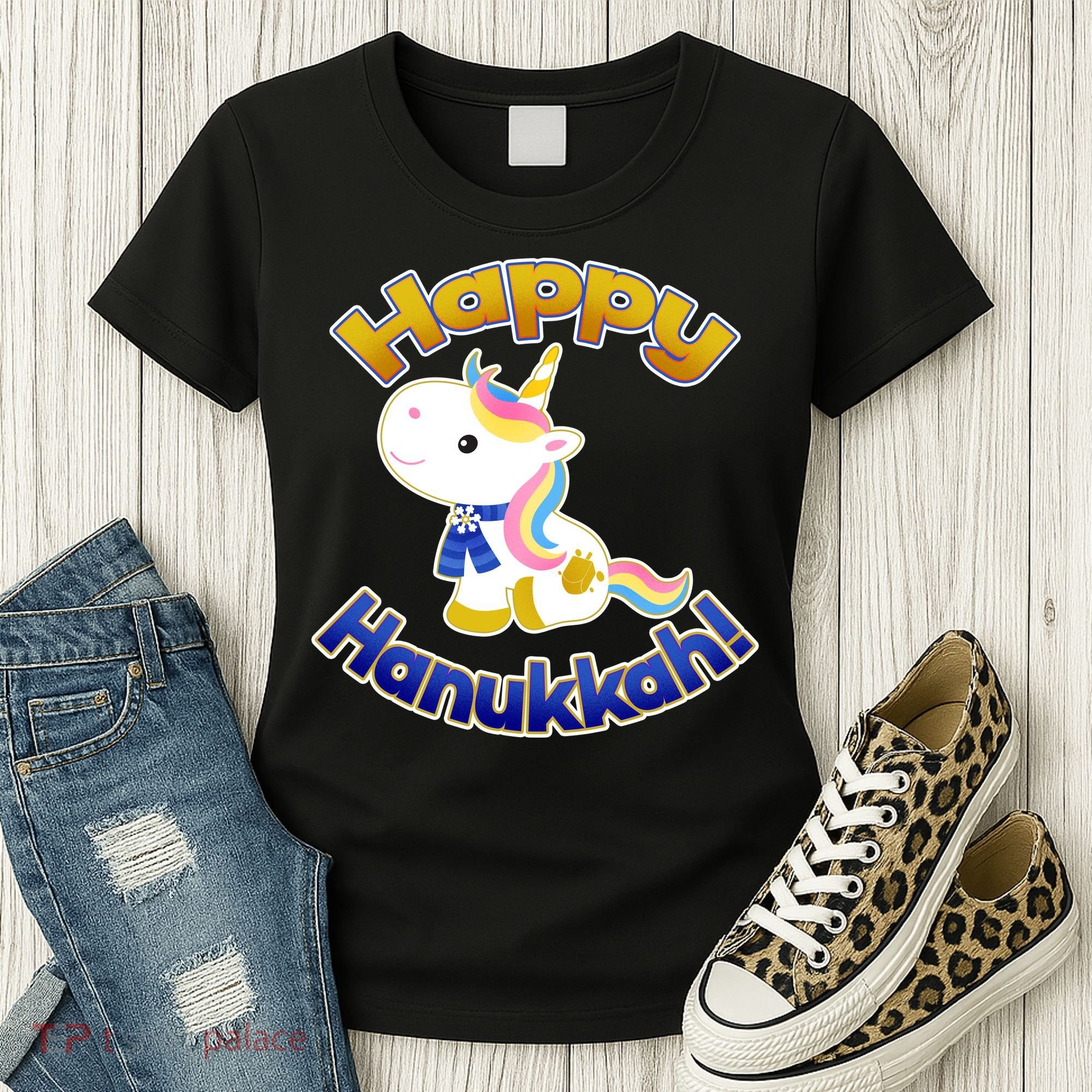 Happy Hanukkah Unicorn Women's T-Shirt