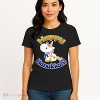 Happy Hanukkah Unicorn Women's T-Shirt thumb 4