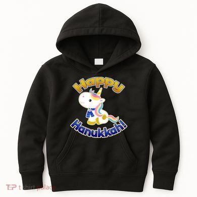 Happy Hanukkah Unicorn Kids Hoodie