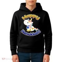 Happy Hanukkah Unicorn Kids Hoodie thumb 4