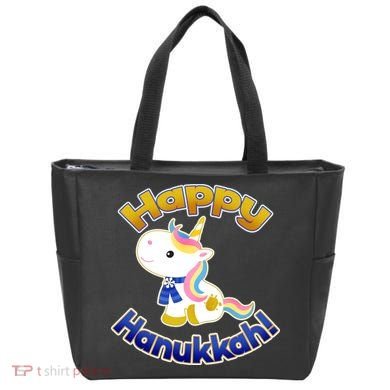 Happy Hanukkah Unicorn Tote Bag
