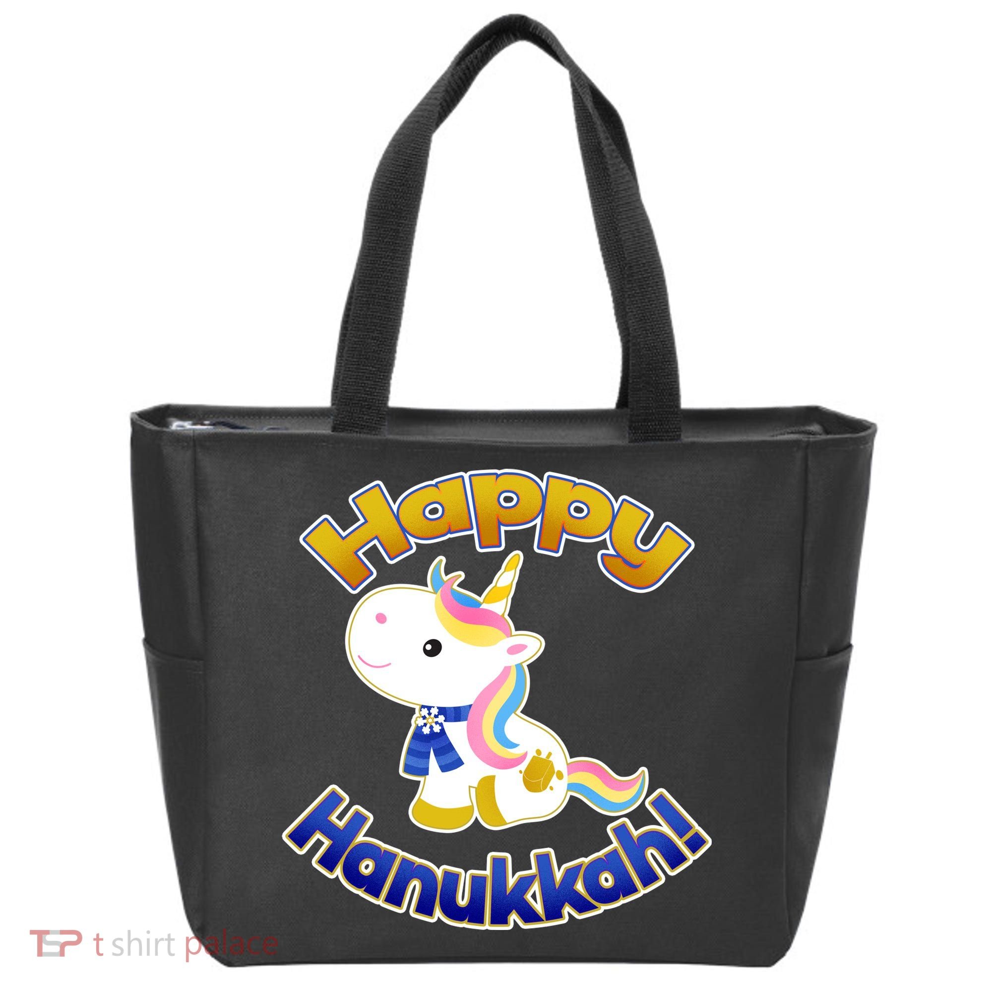 Happy Hanukkah Unicorn Tote Bag
