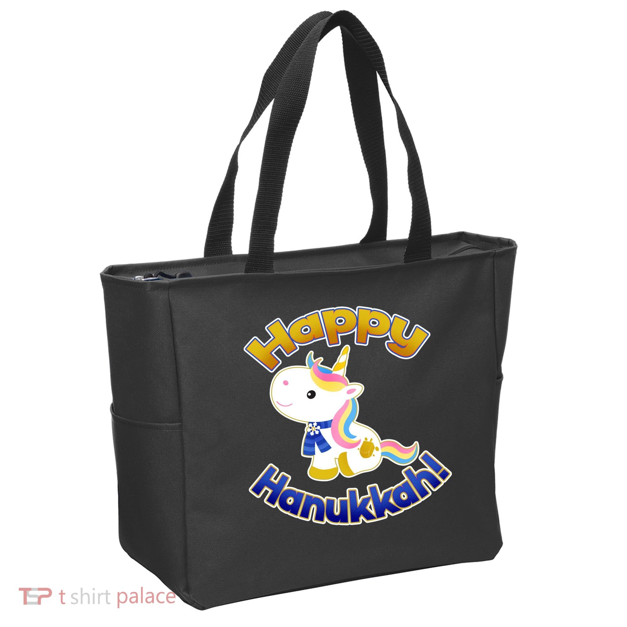 Happy Hanukkah Unicorn Tote Bag