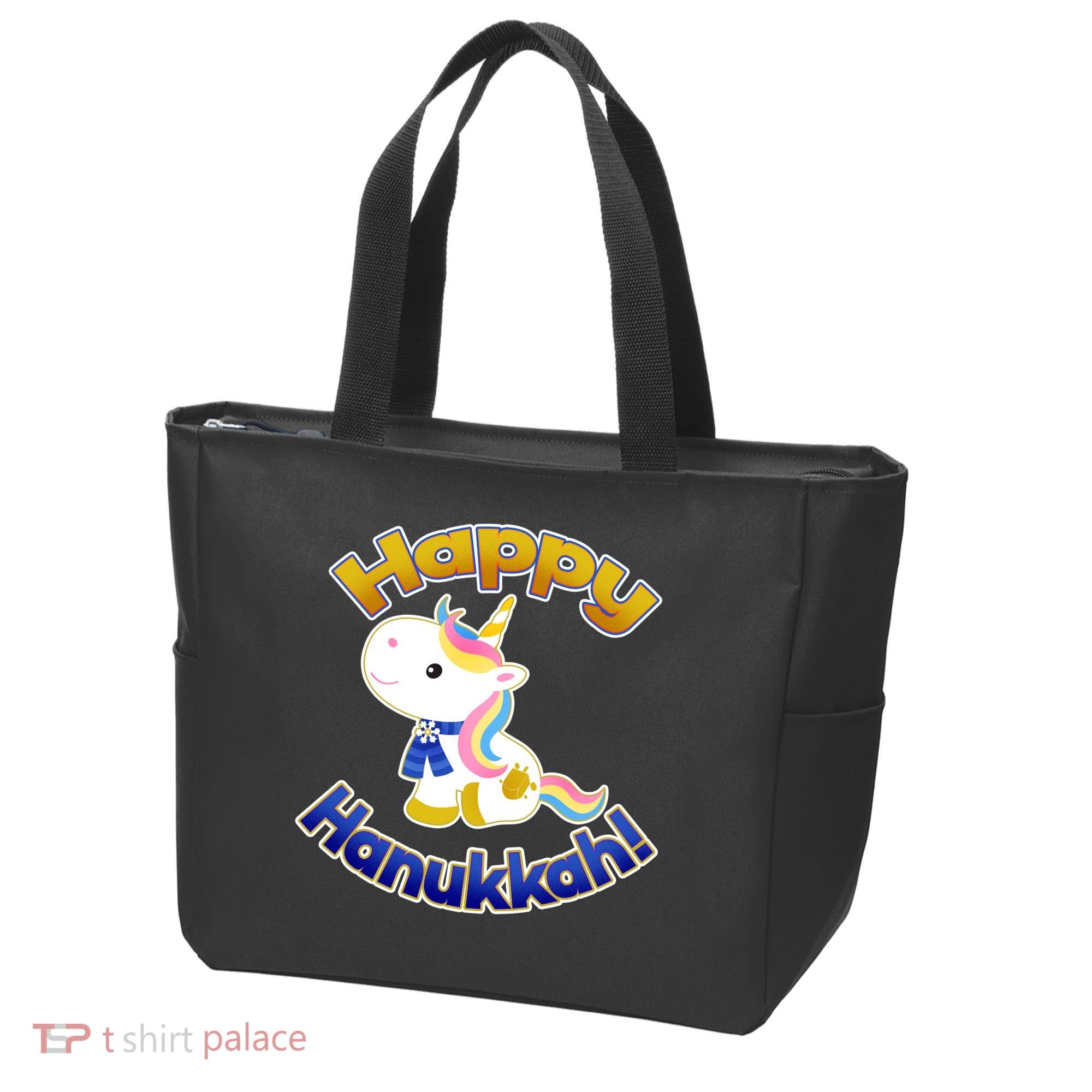 Happy Hanukkah Unicorn Tote Bag