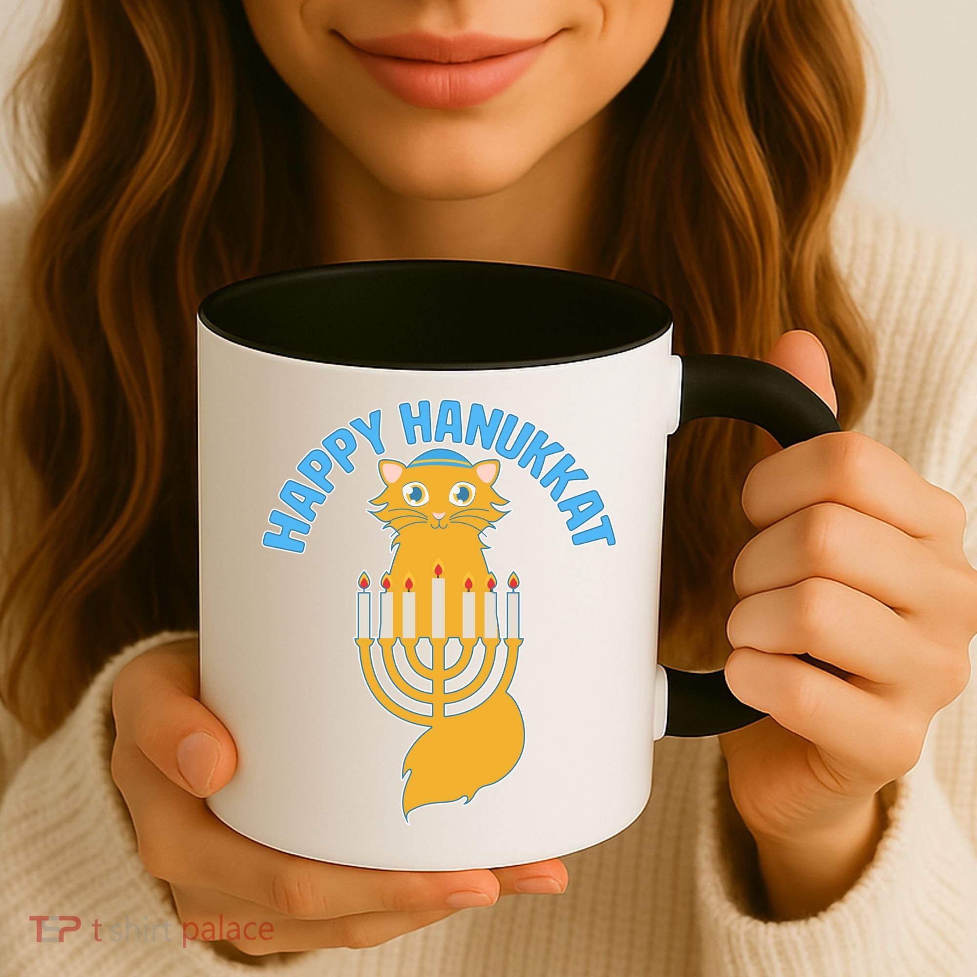 Happy Hanukkat Hanukkah Jewish Cat Coffee Mug