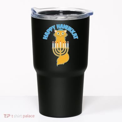 Happy Hanukkat Hanukkah Jewish Cat Tumbler
