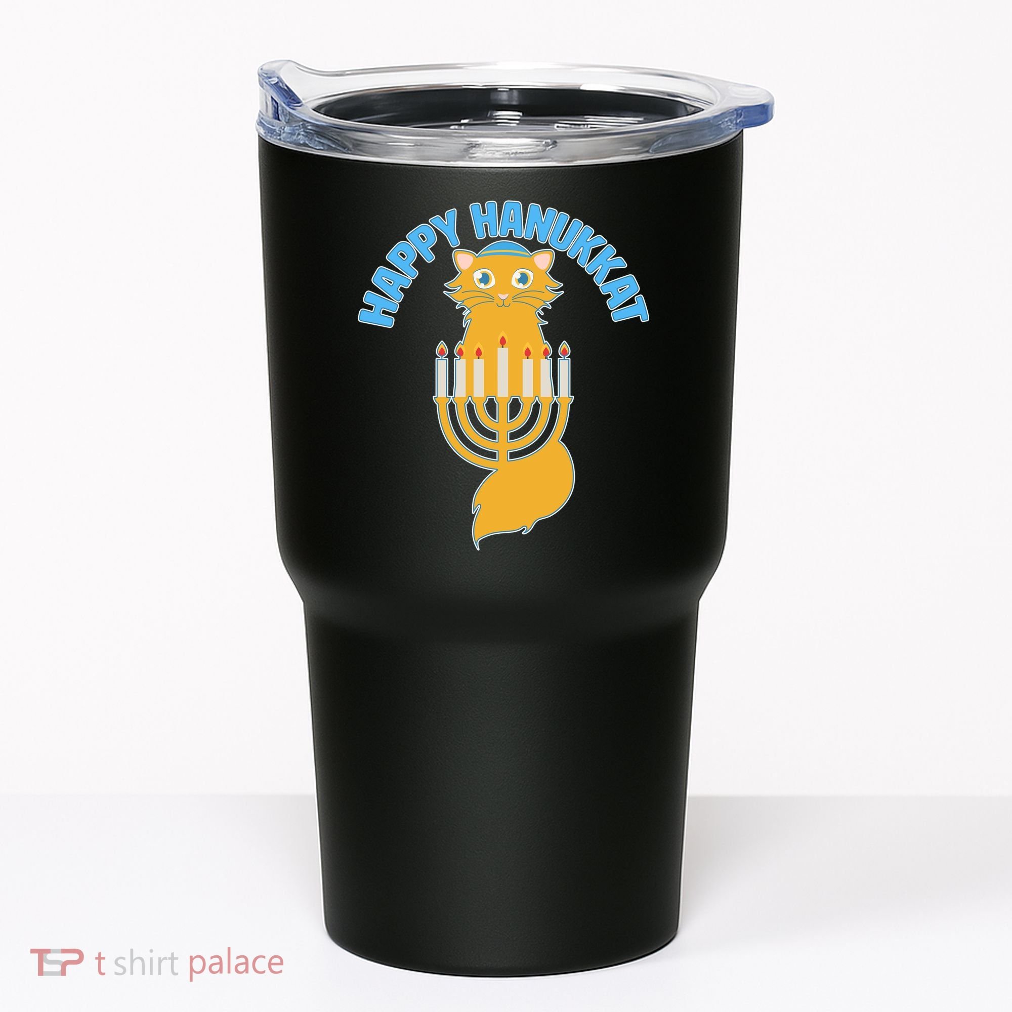 Happy Hanukkat Hanukkah Jewish Cat Tumbler