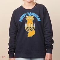 Happy Hanukkat Hanukkah Jewish Cat Women's Sweatshirt thumb 0
