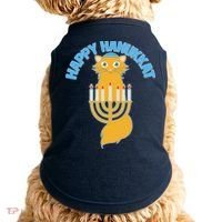 Happy Hanukkat Hanukkah Jewish Cat Doggie Tank thumb 0