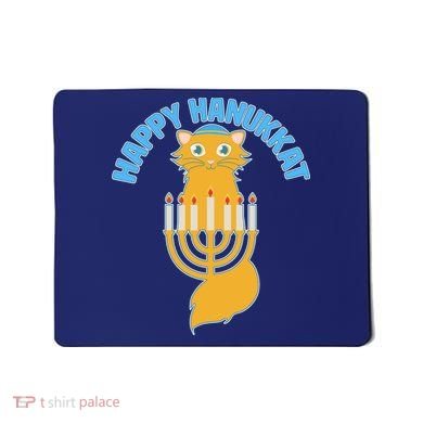 Happy Hanukkat Hanukkah Jewish Cat Mousepad
