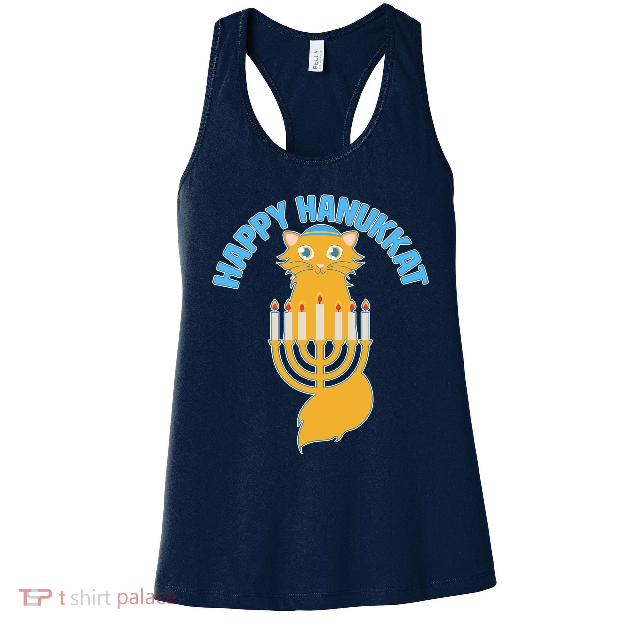 Happy Hanukkat Hanukkah Jewish Cat Women's Tank Top