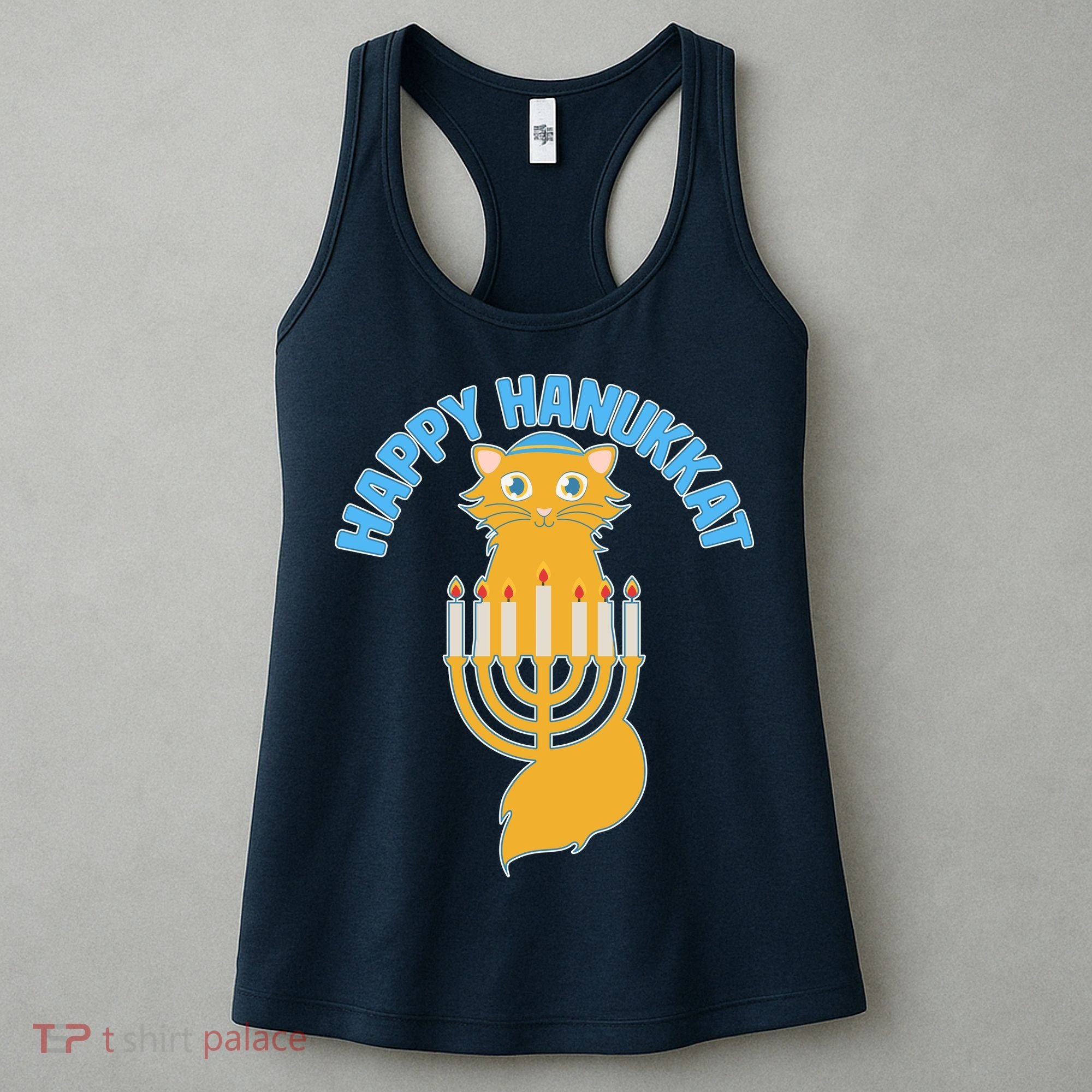 Happy Hanukkat Hanukkah Jewish Cat Women's Tank Top