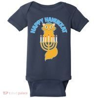 Happy Hanukkat Hanukkah Jewish Cat Baby Bodysuit thumb 0