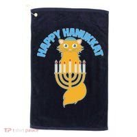 Happy Hanukkat Hanukkah Jewish Cat Golf Towel thumb 0