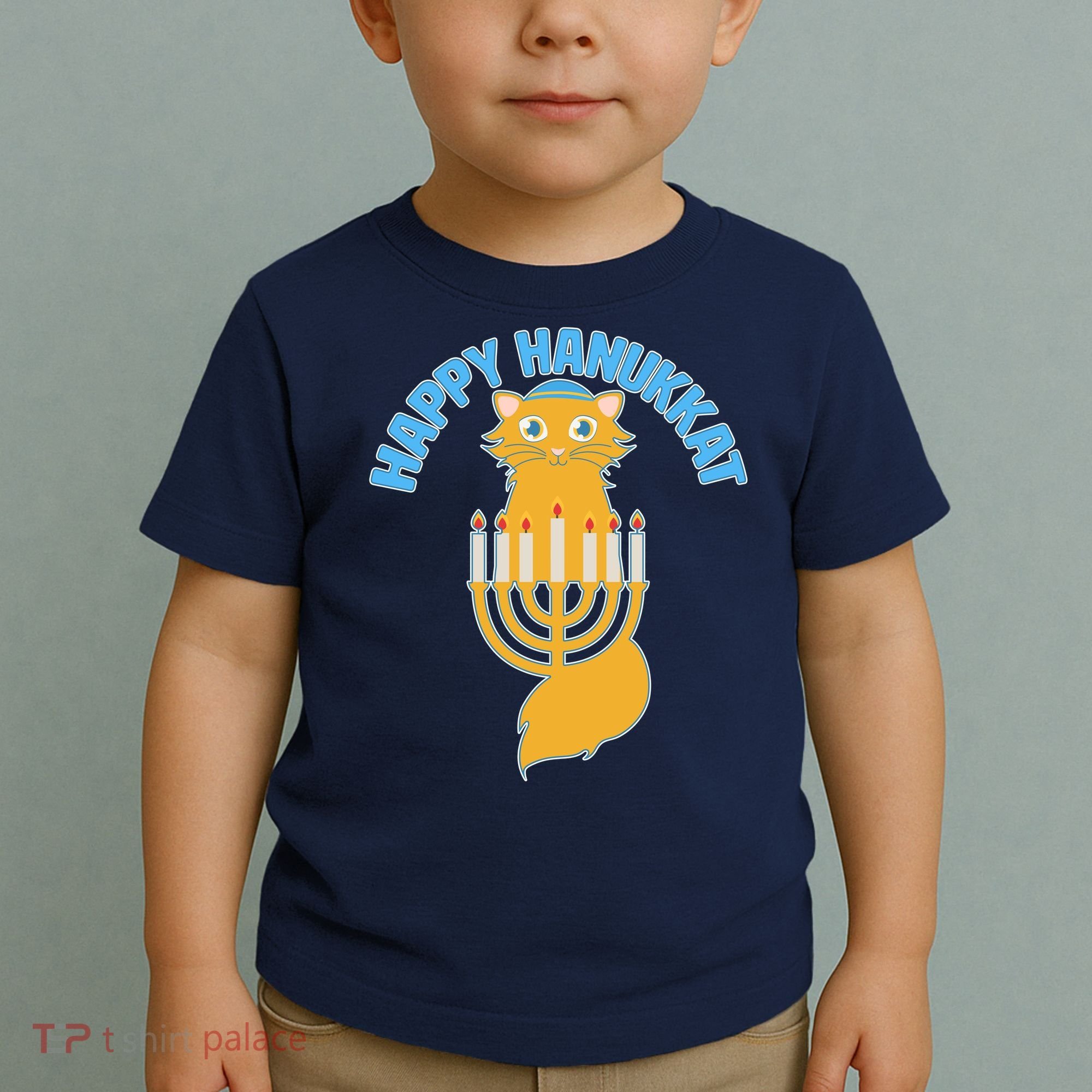 Happy Hanukkat Hanukkah Jewish Cat Toddler T-Shirt