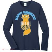 Happy Hanukkat Hanukkah Jewish Cat Women's Long Sleeve Shirt thumb 0