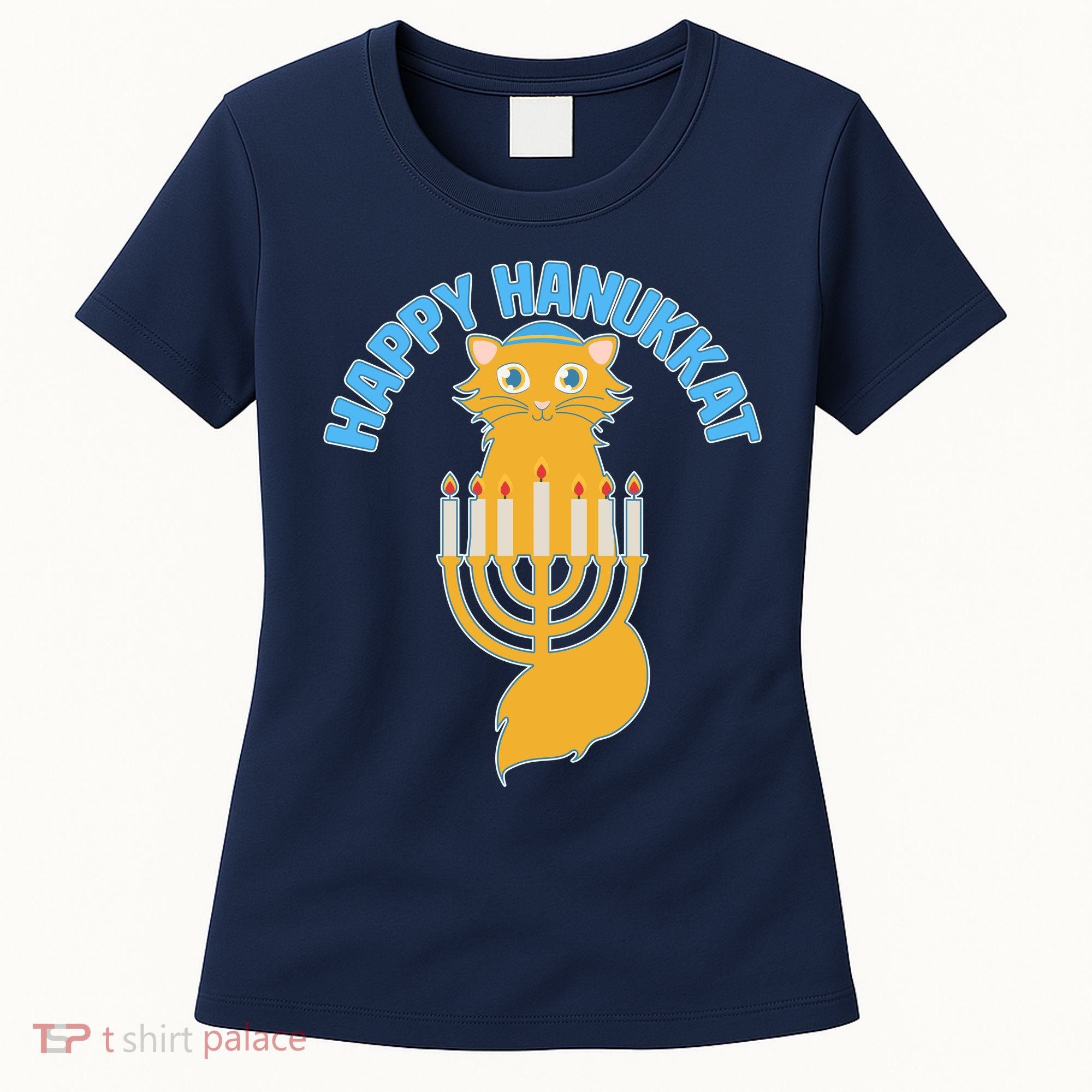 Happy Hanukkat Hanukkah Jewish Cat Women's T-Shirt