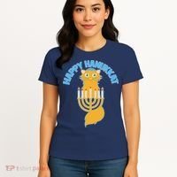 Happy Hanukkat Hanukkah Jewish Cat Women's T-Shirt thumb 4