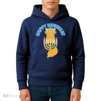 Happy Hanukkat Hanukkah Jewish Cat Kids Hoodie thumb 4
