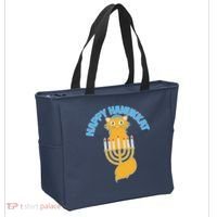 Happy Hanukkat Hanukkah Jewish Cat Tote Bag thumb 2