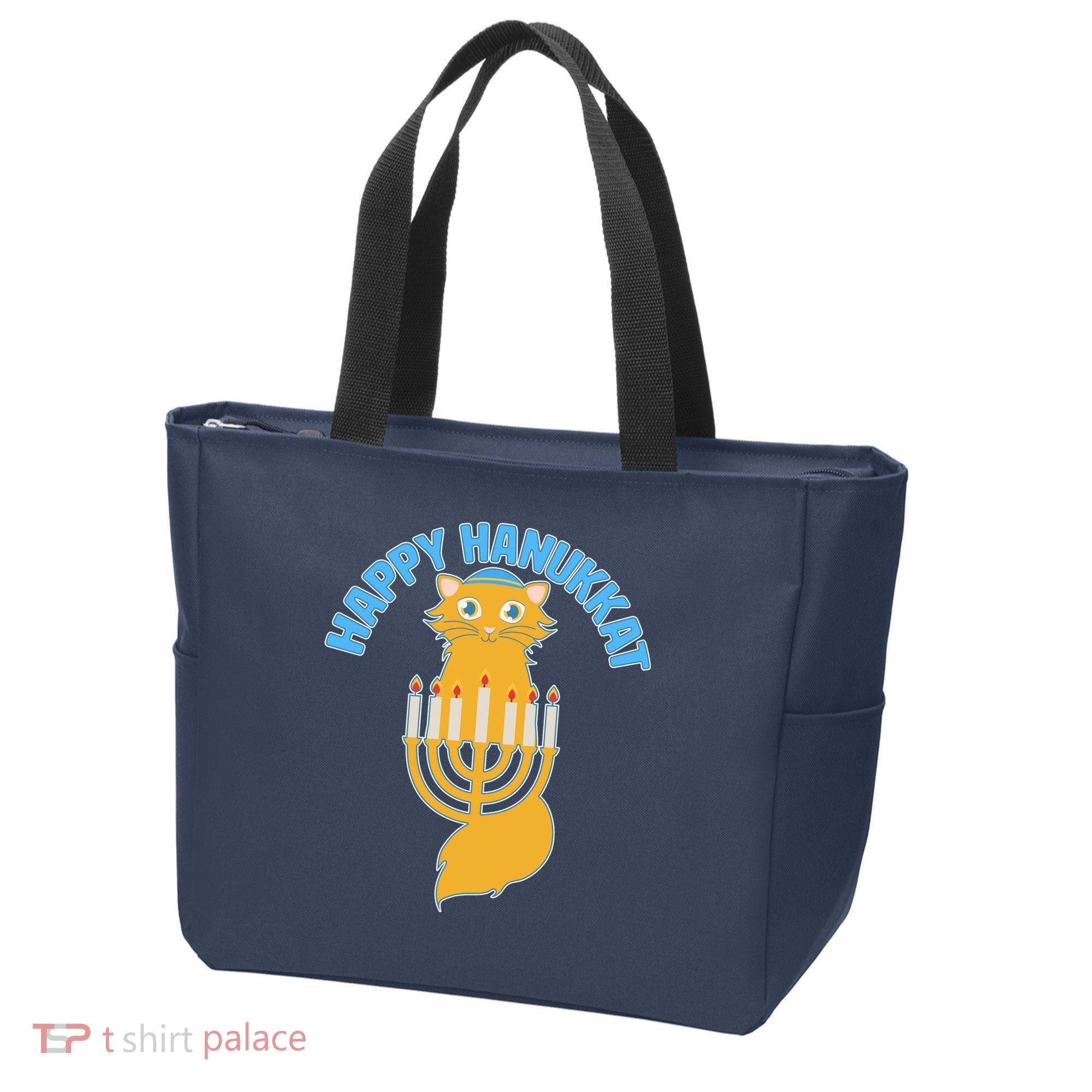 Happy Hanukkat Hanukkah Jewish Cat Tote Bag