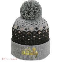 Happy Haunkkah Menorah Logo The Baniff Cuffed Pom Beanie thumb 0