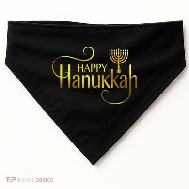 Happy Haunkkah Menorah Logo USA-Made Doggie Bandana