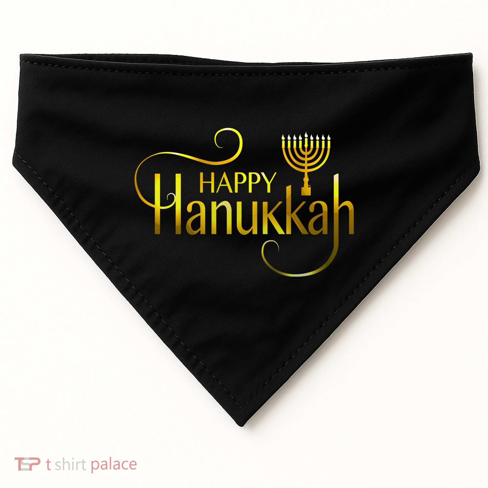 Happy Haunkkah Menorah Logo USA-Made Doggie Bandana