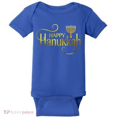 Happy Haunkkah Menorah Logo Baby Bodysuit