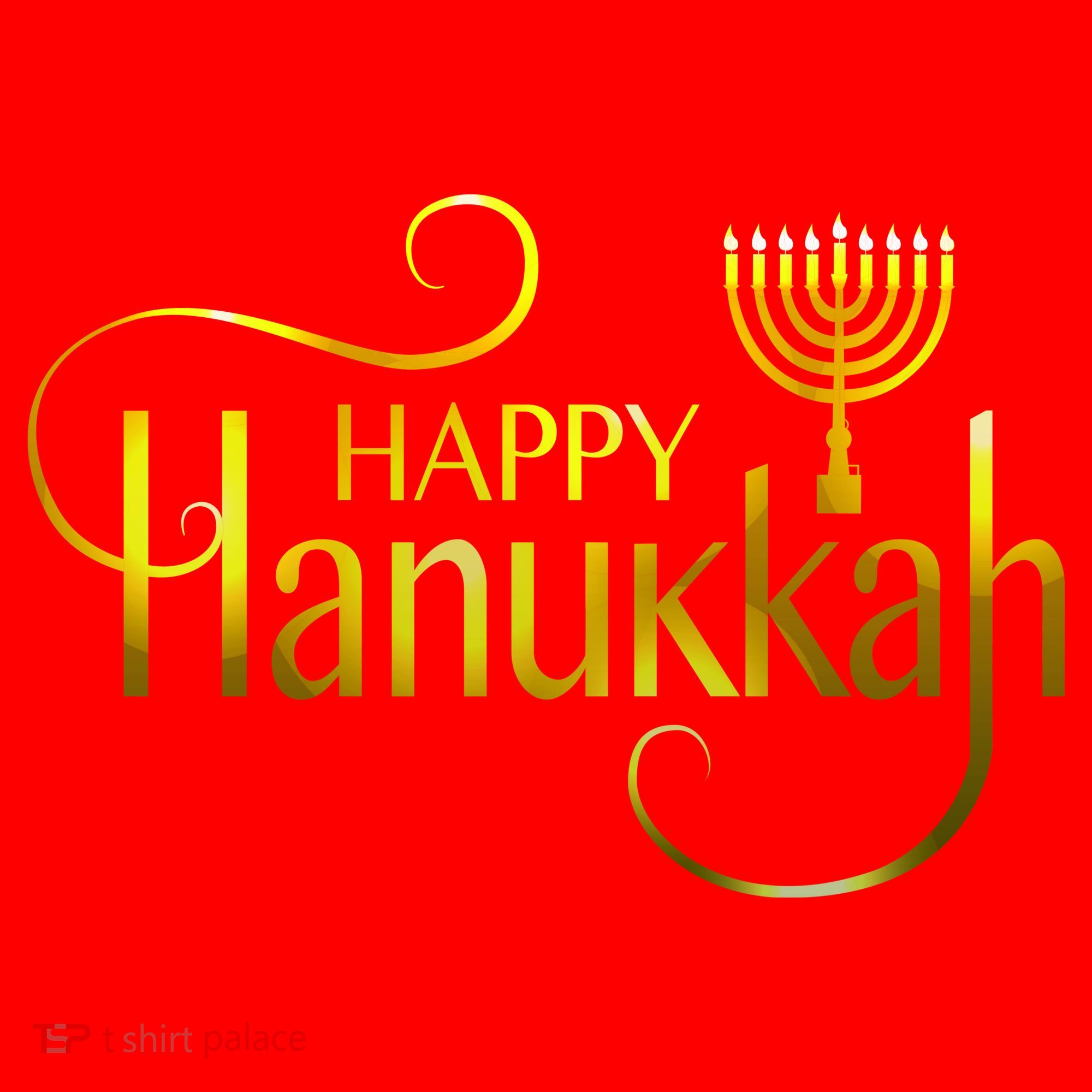 Happy Haunkkah Menorah Logo Santa Hat