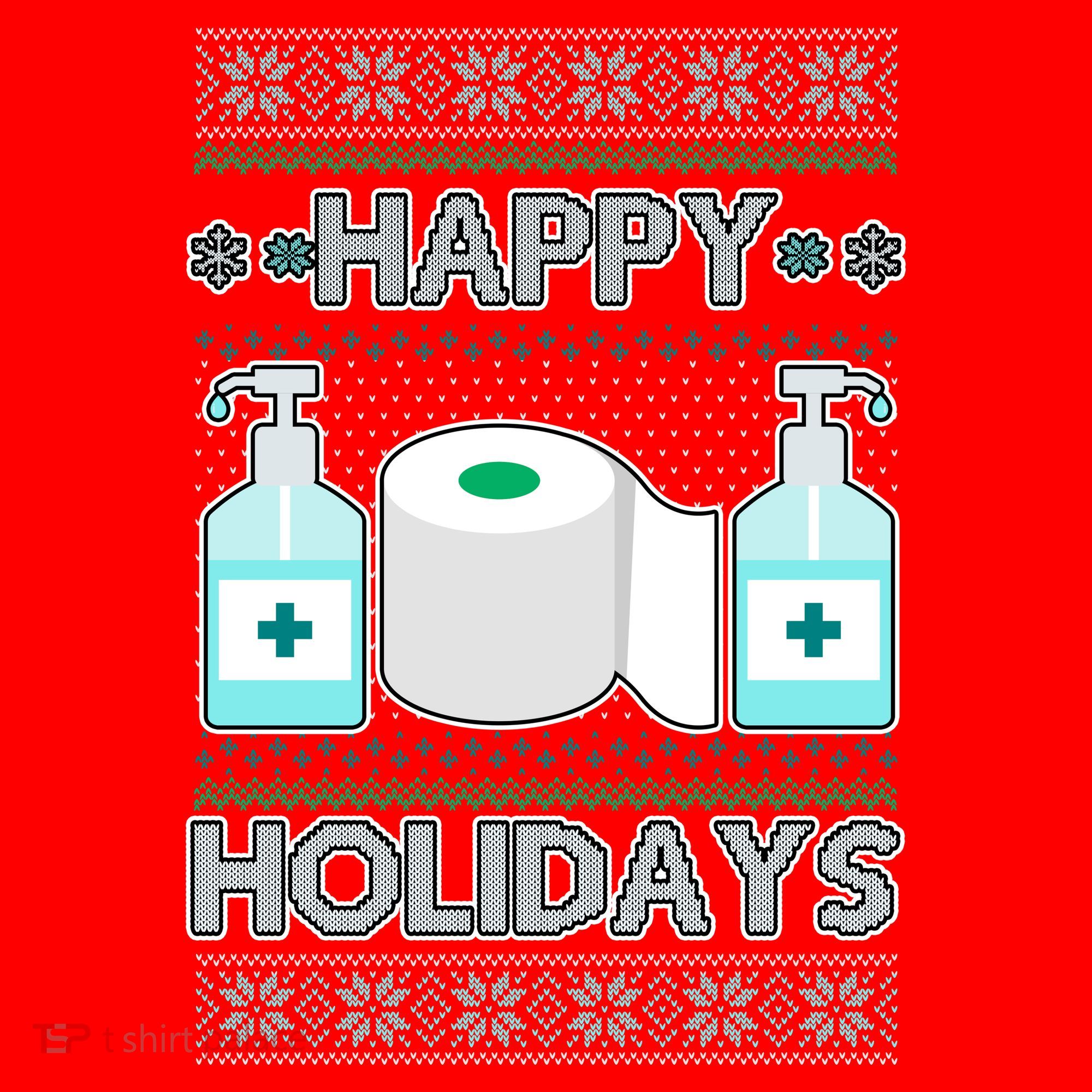 Happy Holidays Toilet Paper Hand Sanitizer Ugly Christmas Sweater  Ornament