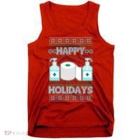 Happy Holidays Toilet Paper Hand Sanitizer Ugly Christmas Sweater  Tank Top thumb 0