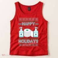 Happy Holidays Toilet Paper Hand Sanitizer Ugly Christmas Sweater  Tank Top thumb 2