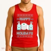 Happy Holidays Toilet Paper Hand Sanitizer Ugly Christmas Sweater  Tank Top thumb 3