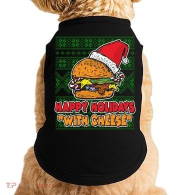 Happy Holidays With Cheese Ugly Christmas Sweater Doggie Tank