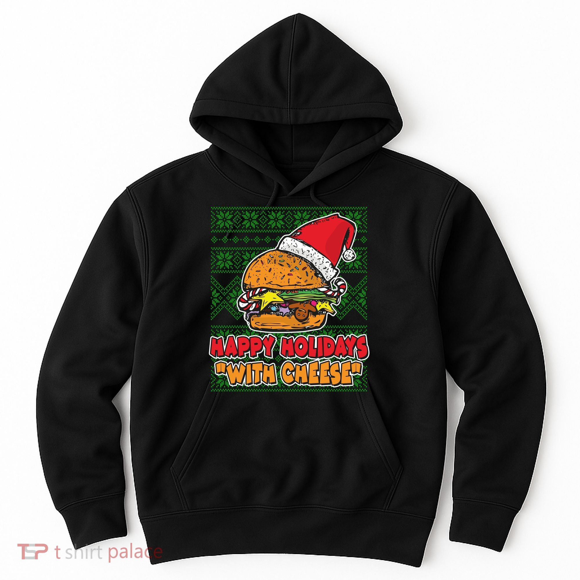 Happy Holidays With Cheese Ugly Christmas Sweater Hoodie